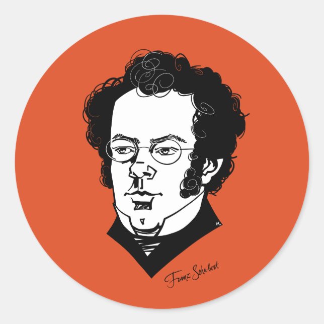 Adesivo Redondo Franz Schubert (Frente)