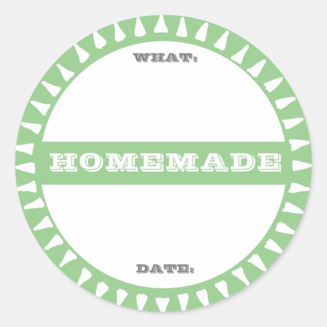 Adesivo Redondo frasco de conservas caseiro escrito em pastel boni (Frente)