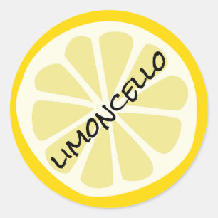 Adesivo Redondo Frasco de pedreiro caseiro de Limoncello