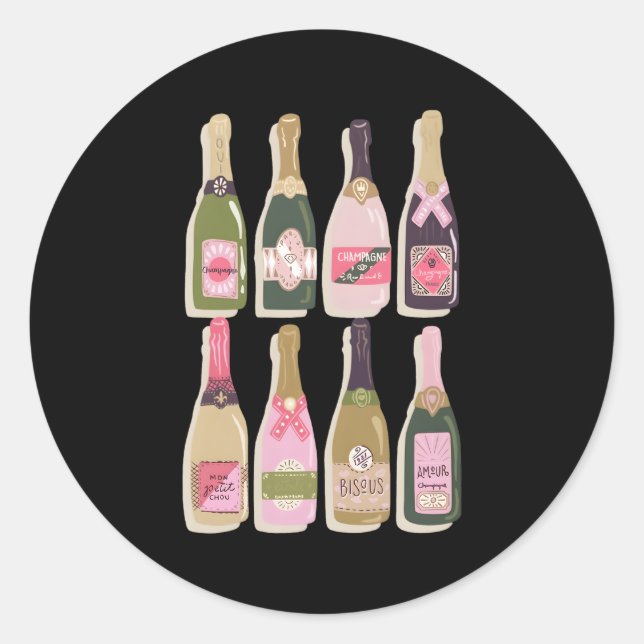 Adesivo Redondo Frascos De Champanhe Ano Novo Eves 2022 Py (Frente)