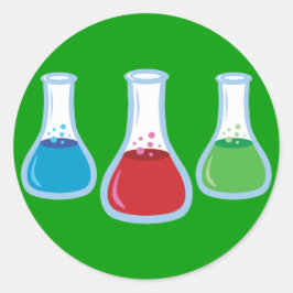 Adesivo Redondo Frascos de Ciência