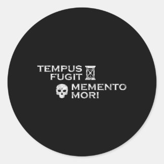 Adesivo Redondo Frase Latina Tempus Fugit Meto Mori