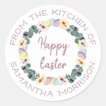 Frasto De Ovos De Felz pascoa Floral Da Cozinha De