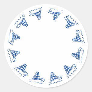 Adesivo Redondo Fratura azul-náutica vazio do navio