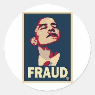 Adesivo Redondo Fraude de Obama