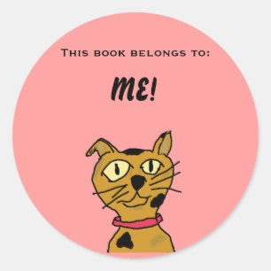 Adesivo Redondo Fred, o prato do livro de Gatos