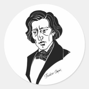 Adesivo Redondo Frederic Chopin