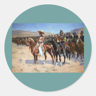Adesivo Redondo Frederic Remington's The Mexico Major (1889)