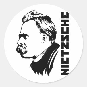 Adesivo Redondo Frederich Nietzsche Retrait Sticker