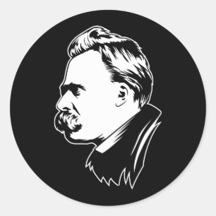 Adesivo Redondo Frederich Nietzsche Retrait Sticker