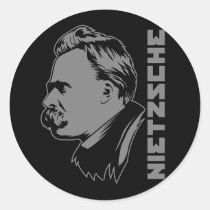 Adesivo Redondo Frederich Nietzsche Retrait Sticker