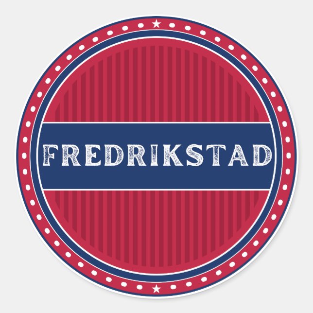 Adesivo Redondo Fredrikstad City Pride Emblem – Norwegian Identity (Frente)