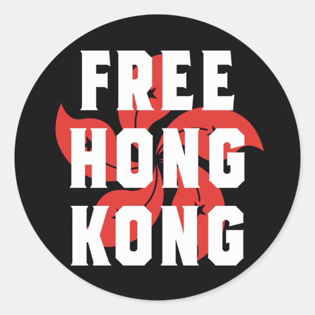 Adesivo Redondo Free Hong Kong (Frente)