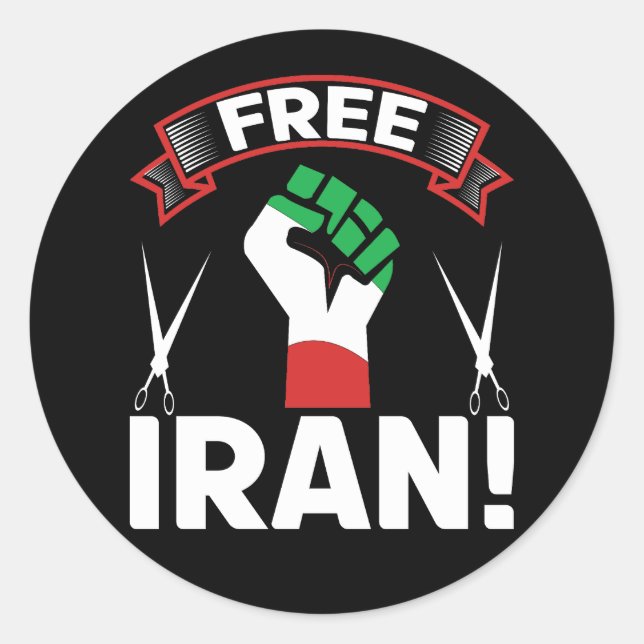Adesivo Redondo Free Iran (Frente)