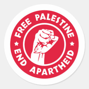 Adesivo Redondo Free Palestine End Apartheid