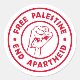 Adesivo Redondo Free Palestine End Apartheid