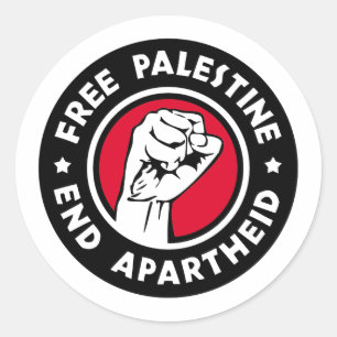Adesivo Redondo Free Palestine End Apartheid