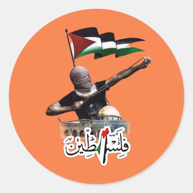 Adesivo Redondo Free Palestine Sticker (Frente)