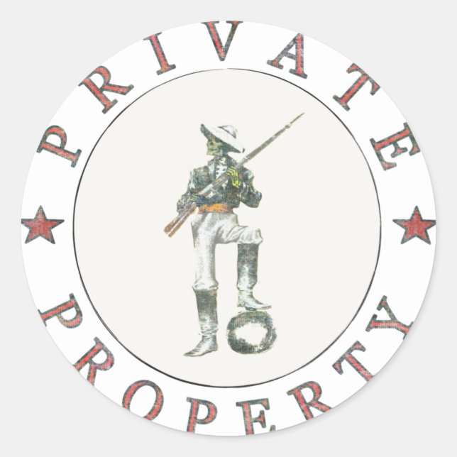 Adesivo Redondo Freedom Fighter Sticker Garantindo Propriedade Pri (Frente)