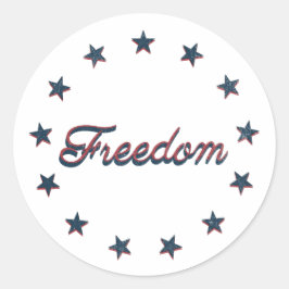 Adesivo Redondo Freedom Patriotic America 250 Stars Design