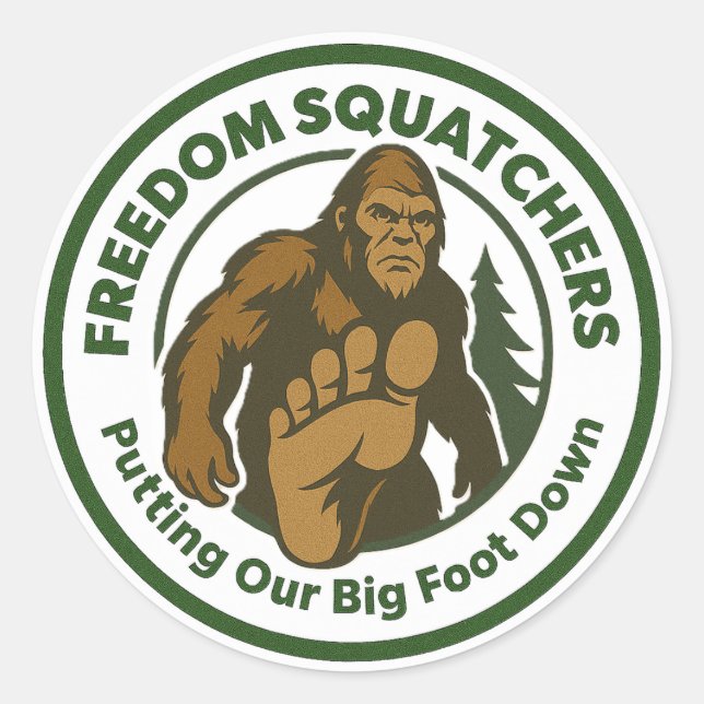 Adesivo Redondo Freedom Squatchers Stickers (round) (Frente)