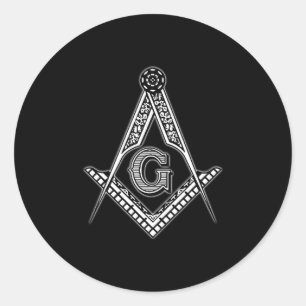 Adesivo Redondo Freemason (preto)