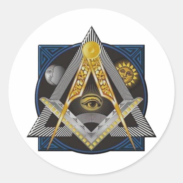 Adesivo Redondo Freemasonry Emblem (Frente)