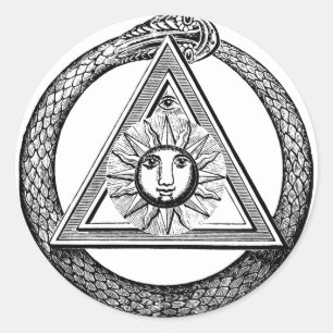 Adesivo Redondo Freemasonry Todos Vendo Símbolo Masônico Olho