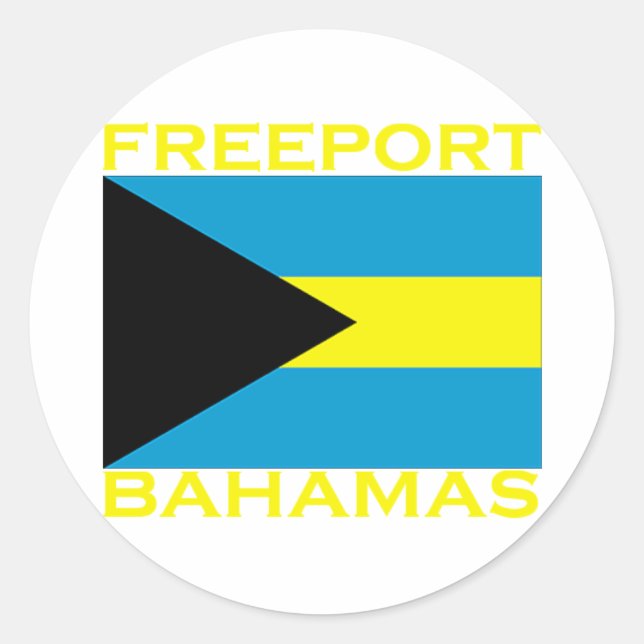 Adesivo Redondo Freeport, Bahamas (Frente)