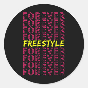 Adesivo Redondo Freestyle Forever 80s - Versão do partido Retro Co