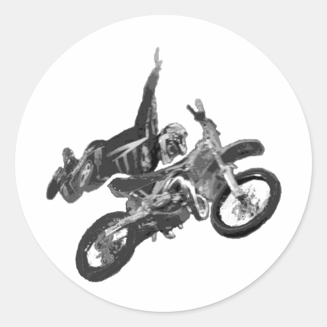 Adesivo Redondo Freestyling com moto de terra (Frente)