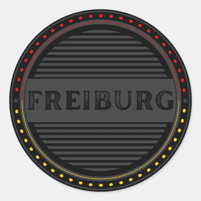Adesivo Redondo Freiburg City Pride Emblem – German Identity (Frente)