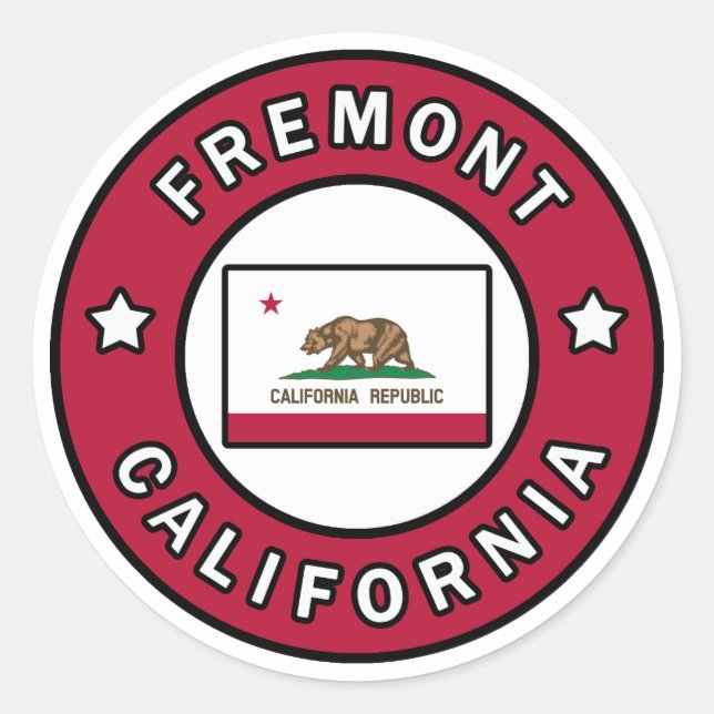 Adesivo Redondo Fremont California (Frente)