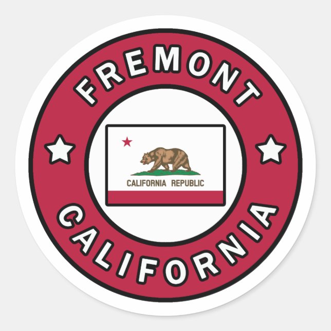 Adesivo Redondo Fremont California (Frente)