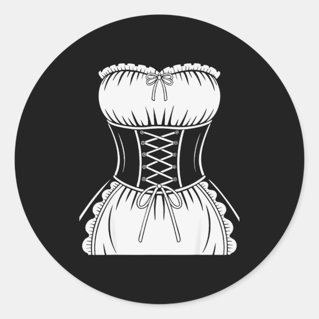 Adesivo Redondo French Maid Shirt Adult Men Women Anime Cosplay Co (Frente)