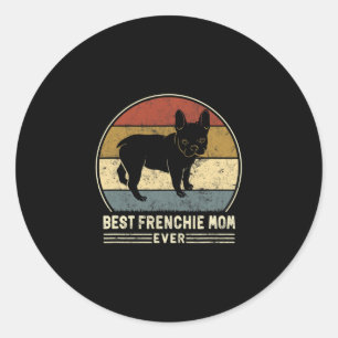 Adesivo Redondo Frenchie Mãe Alguma Vez Retrora Cachorro Francês M