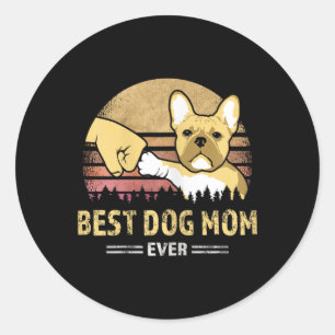 Adesivo Redondo Frenchie Mãe Ever Vintage Bulldog Francês Puppy Lo