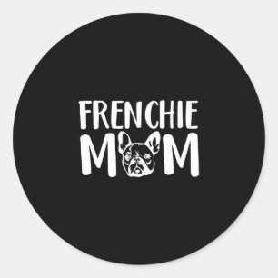 Adesivo Redondo Frenchie Mãe Francês Bulldog Proprietário de Cacho