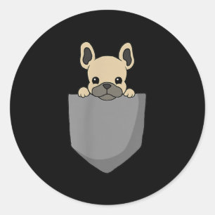 Adesivo Redondo Frenchie Pocket Funny French Bulldog Gift