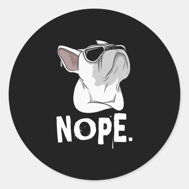 Adesivo Redondo Frenchie White Buldogue (Frente)
