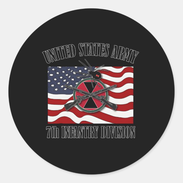Adesivo Redondo Frente da Divisão de Infantaria 7 (Frente)