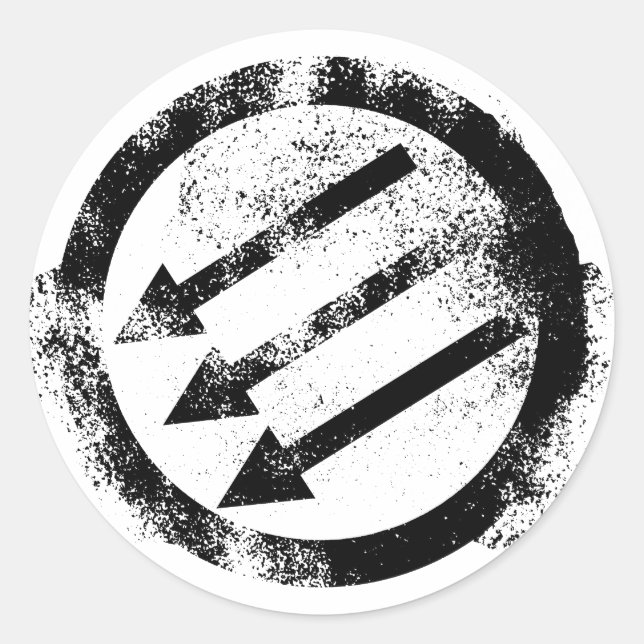 Adesivo Redondo Frente de Ferro Anti-Fascista, Afastada (Frente)
