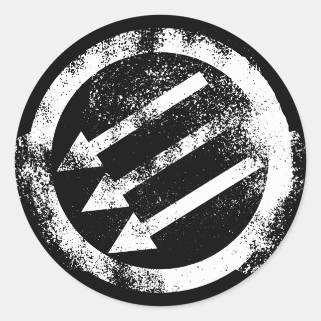 Adesivo Redondo Frente de Ferro Anti-Fascista, Afastada (Frente)