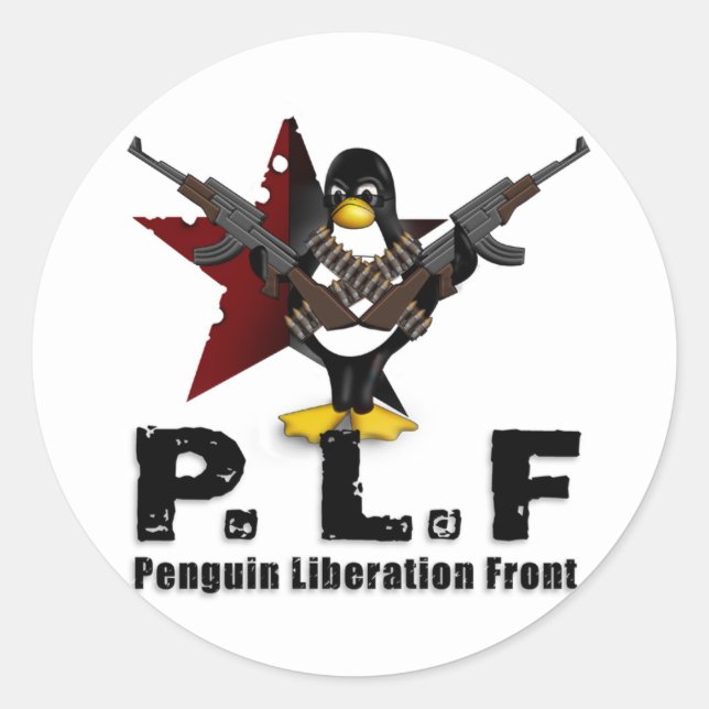 Adesivo Redondo Frente de Libertação do Pinguim (Frente)