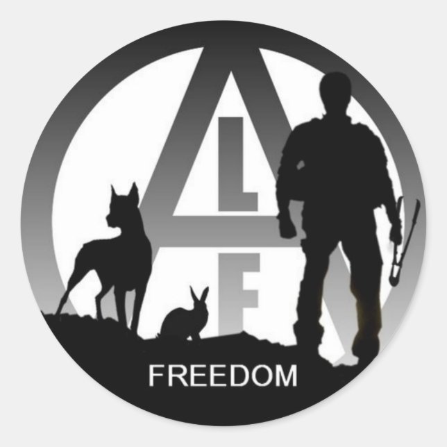 Adesivo Redondo Frente de Libertação dos Animais (Frente)