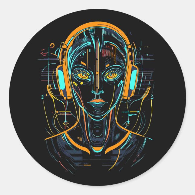 Adesivo Redondo Frequência Neural (Frente)