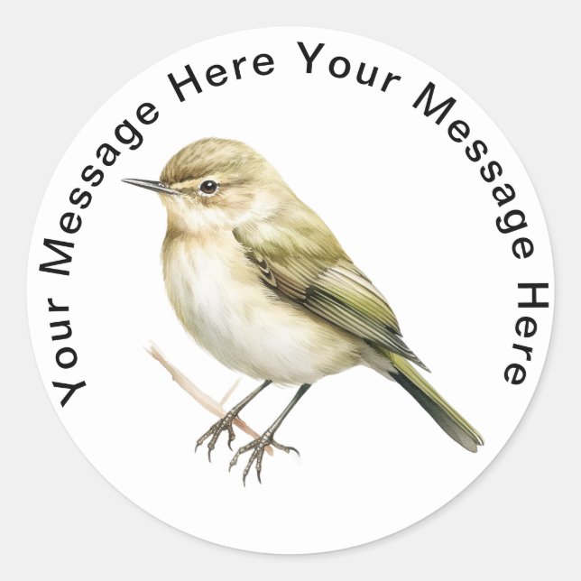 Adesivo Redondo Frequente Chaffchaff (Frente)