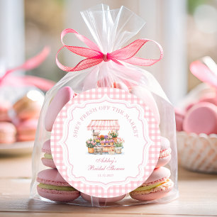 Adesivo Redondo Fresco Do Chá de panela De Mercado Dos Agricultore