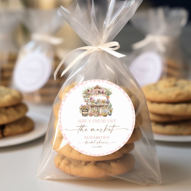 Adesivo Redondo Fresco Do Chá de panela De Queda Do Mercado (Criador carregado)