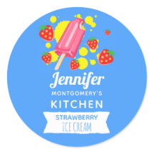 Fresco Rosa Divertido e Cozinha de Morangos